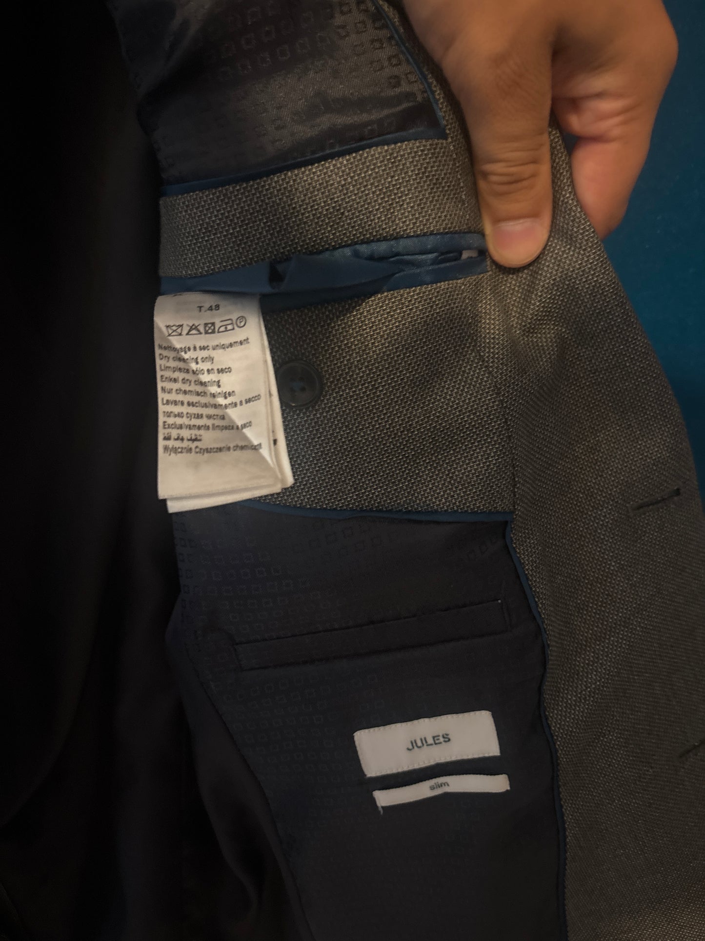 Veste de costume matière reliefée