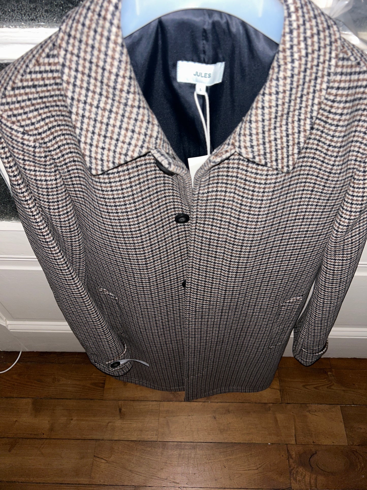 Manteau col chemise motif pied de puce