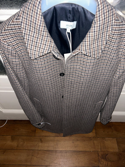 Manteau col chemise motif pied de puce
