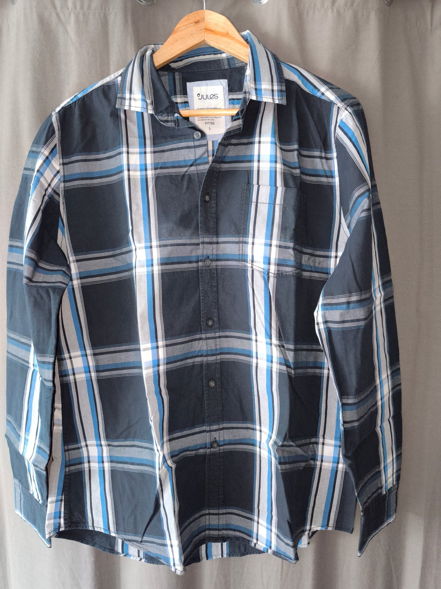 chemise a carreaux bleu gris