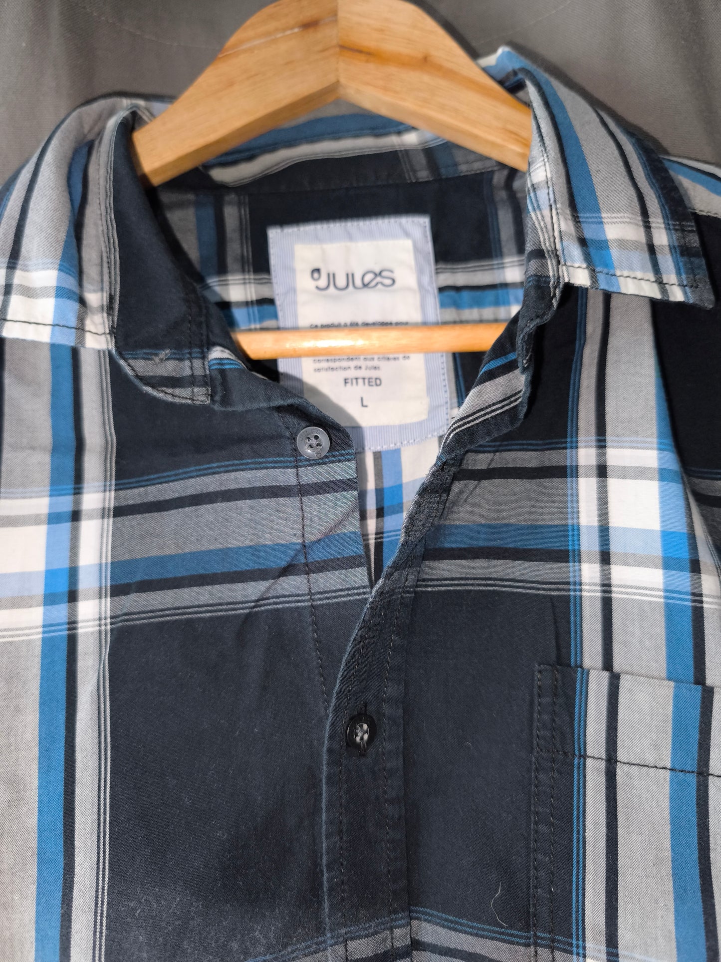 chemise a carreaux bleu gris