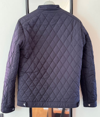 Blouson bleu col biker