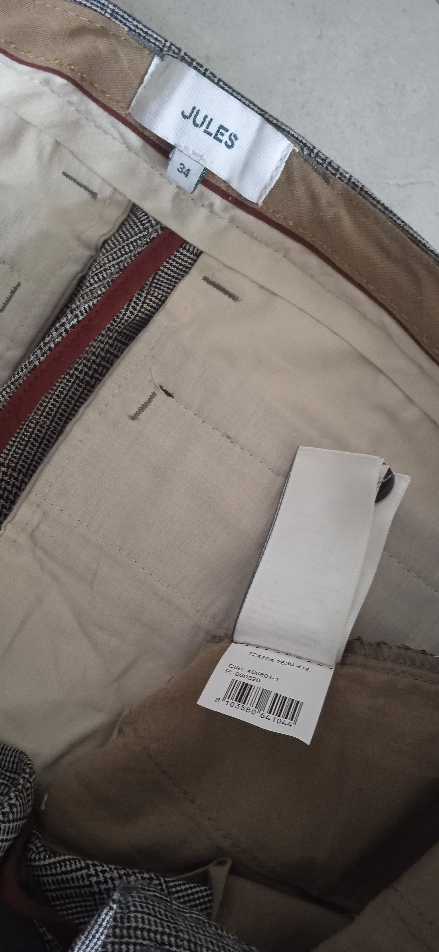 Pantalon chino slim à carreaux