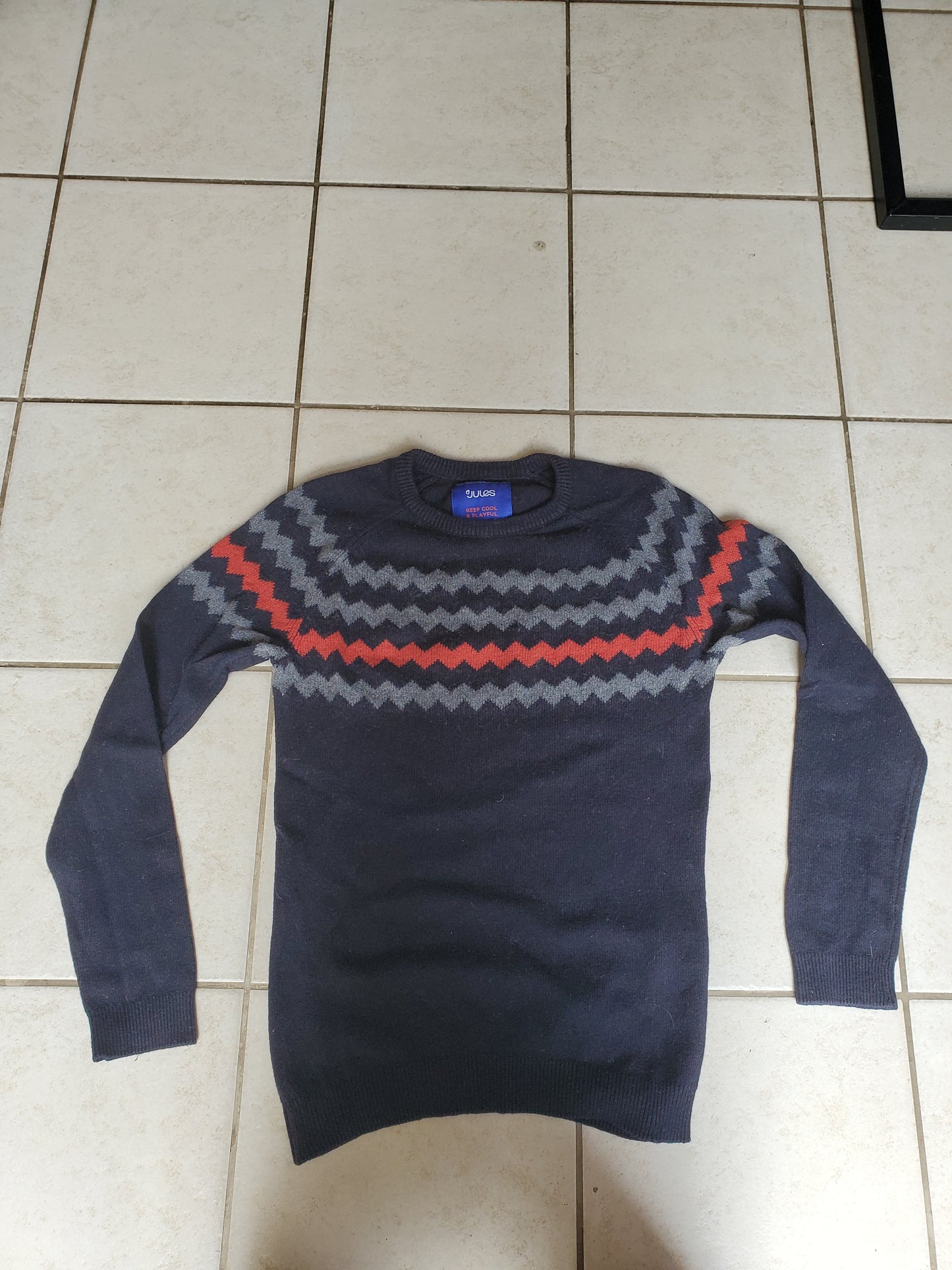 Pull jacquard tricolore