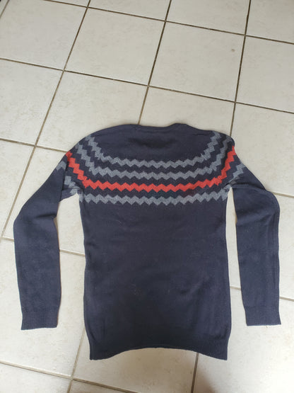 Pull jacquard tricolore