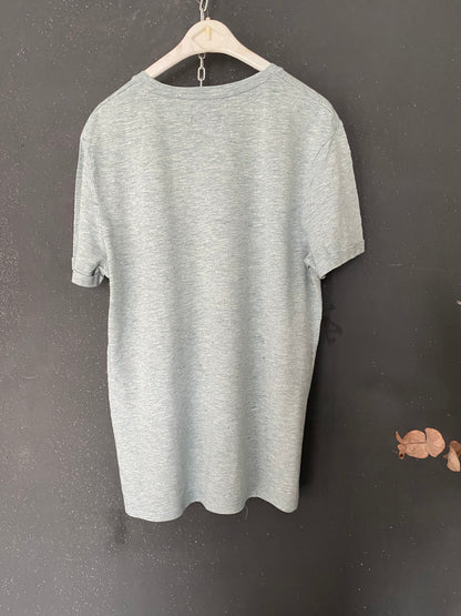 Teeshirt chiné vert turquoise poche noire