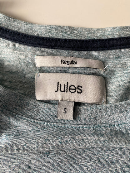 Teeshirt chiné vert turquoise poche noire