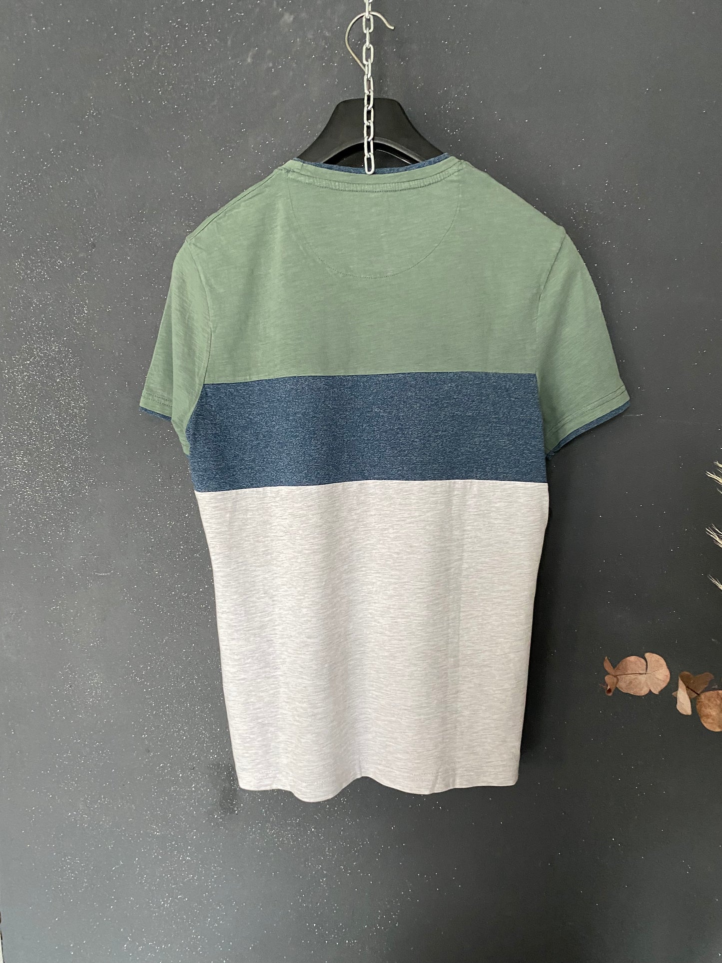Teeshirt (b) vert marine gris