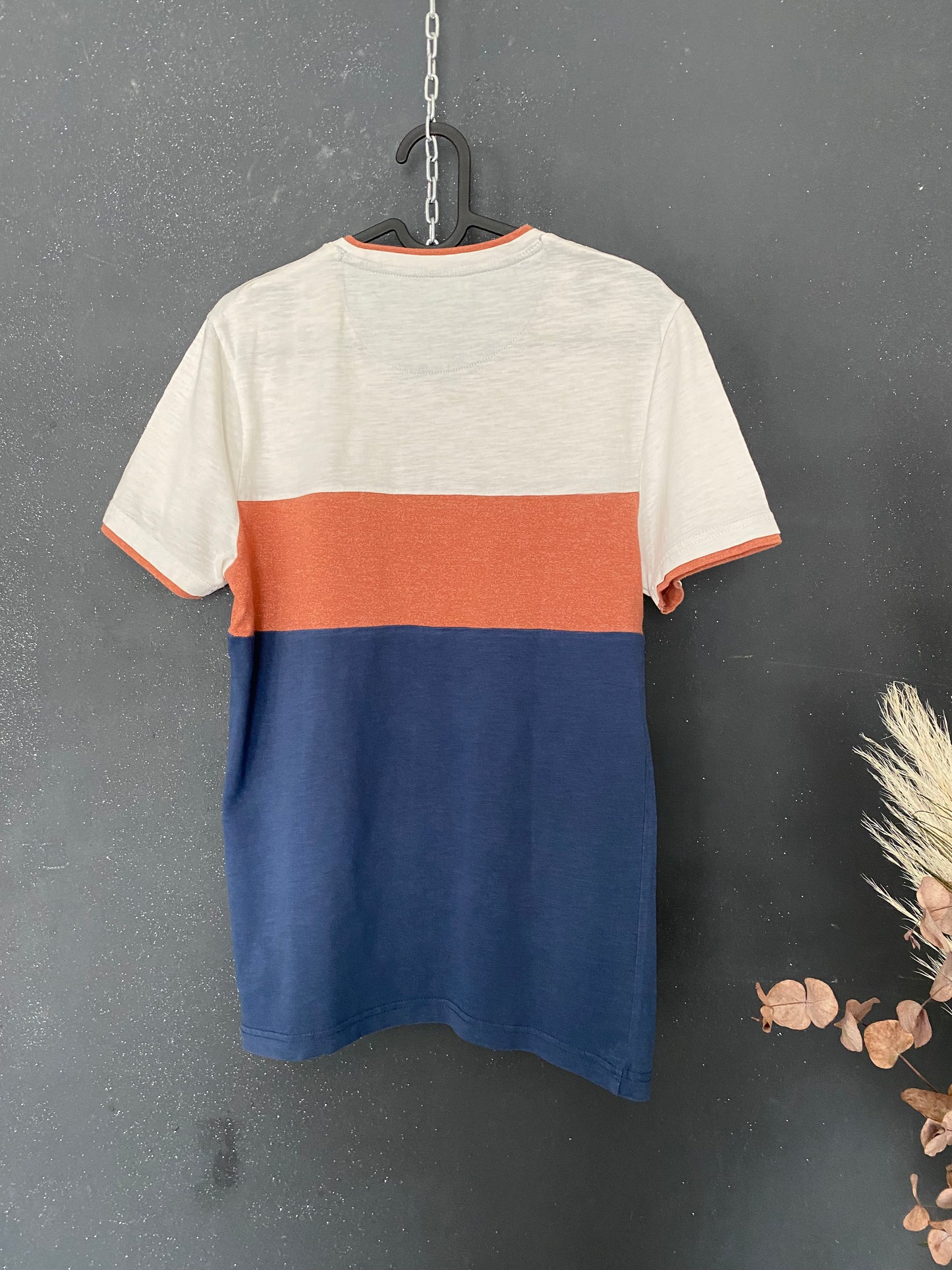 Teeshirt (g) color bloc ivoire marine brique
