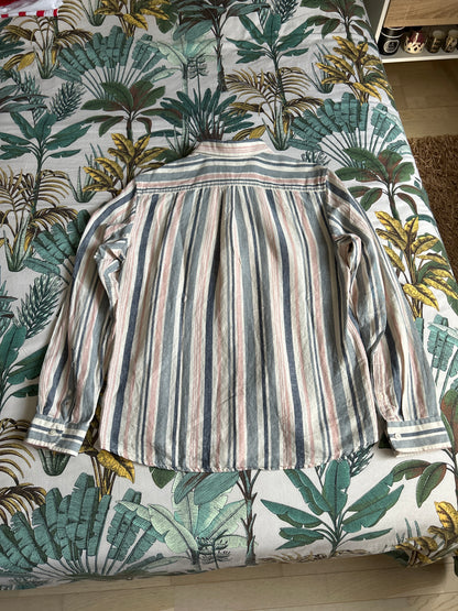Chemise regular rayures coton lin