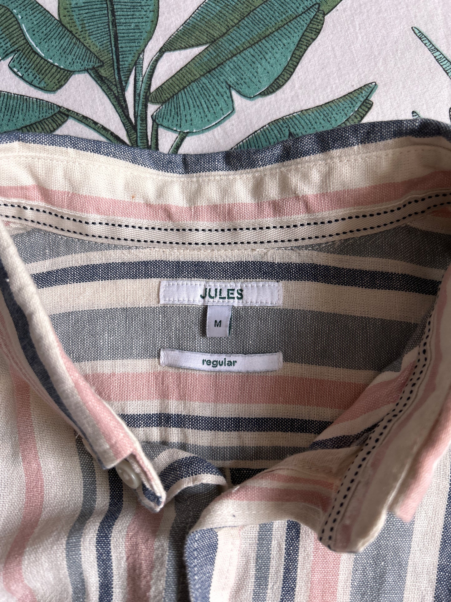 Chemise regular rayures coton lin