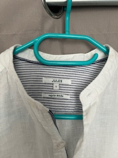 Chemise blanche en lin col Mao