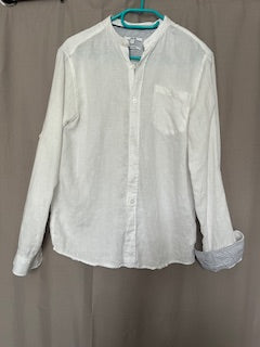 Chemise blanche en lin col Mao