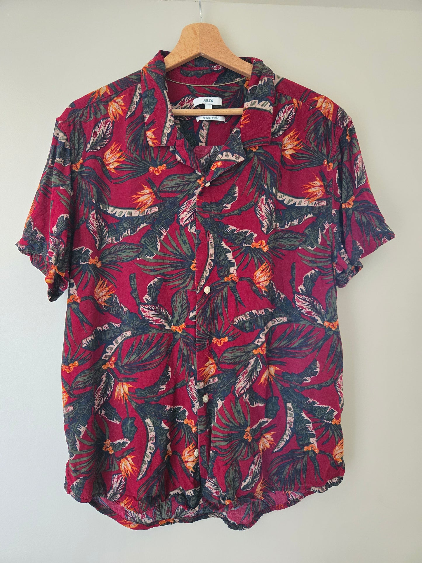 Chemise regular imprimé feuillage viscos