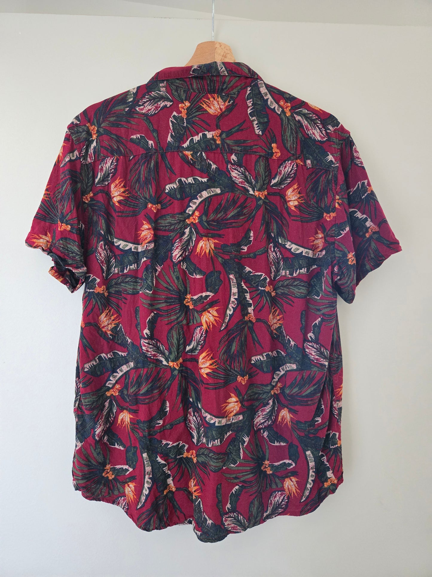 Chemise regular imprimé feuillage viscos
