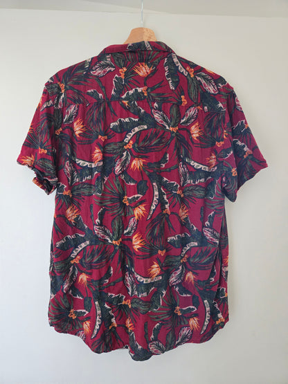 Chemise regular imprimé feuillage viscos