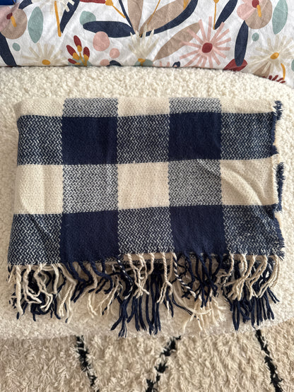 Echarpe carreaux bicolore