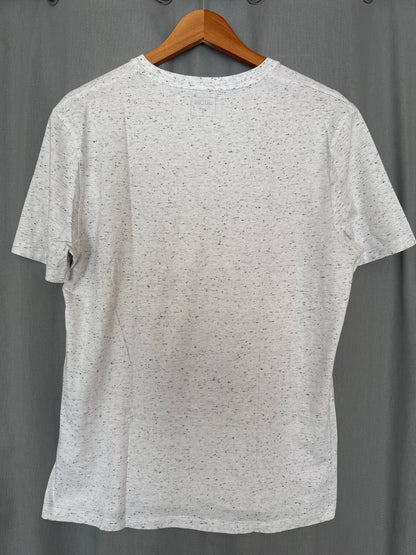 Tee-shirt moucheté broderie poitrine cot
