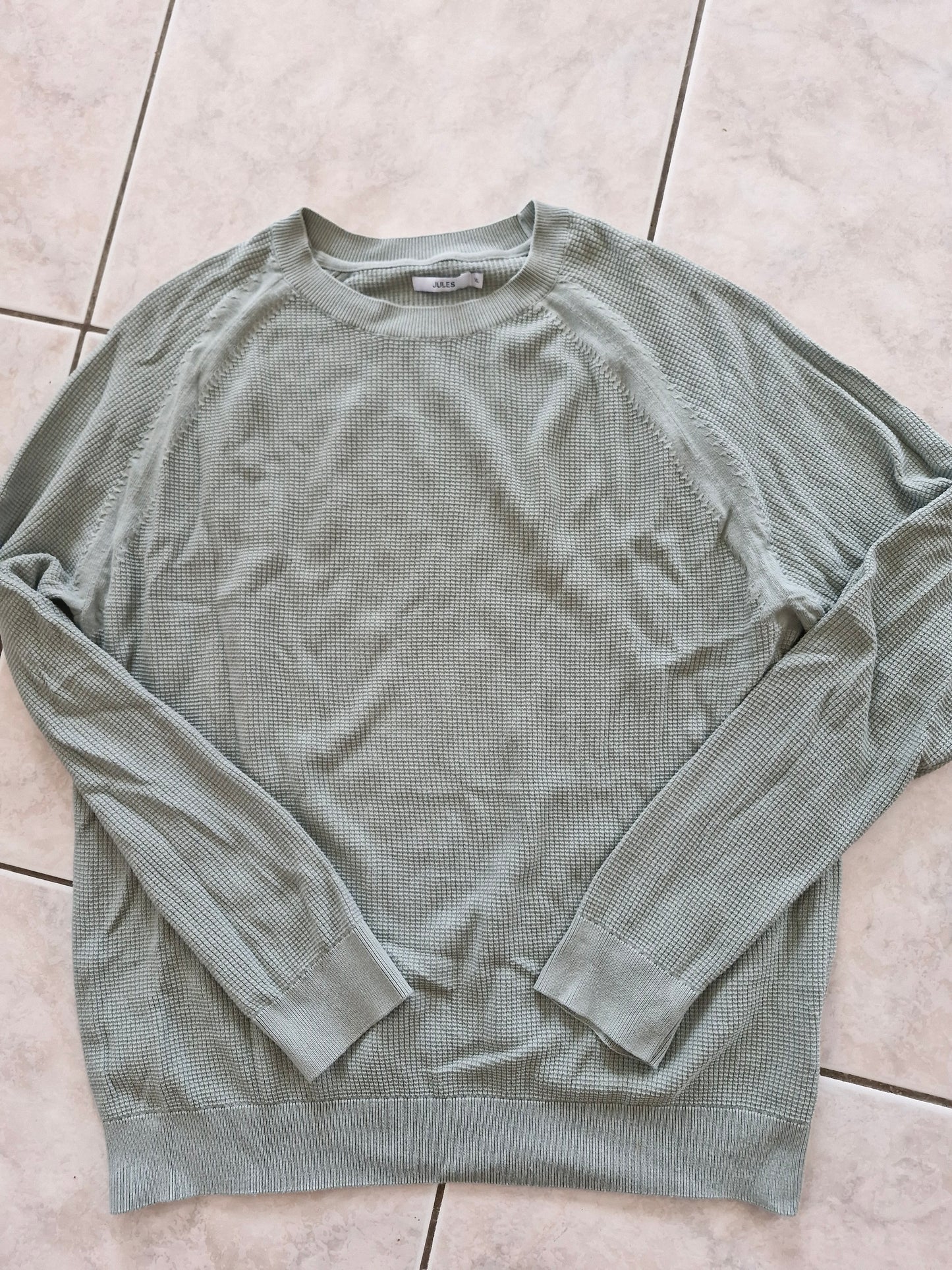 Pull col rond maille gaufrée
