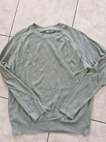 Pull col rond maille gaufrée