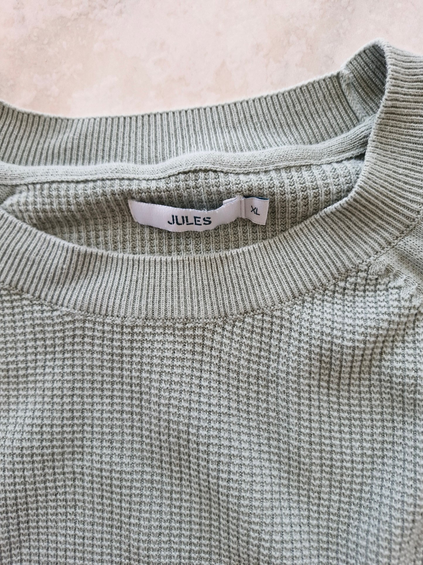 Pull col rond maille gaufrée