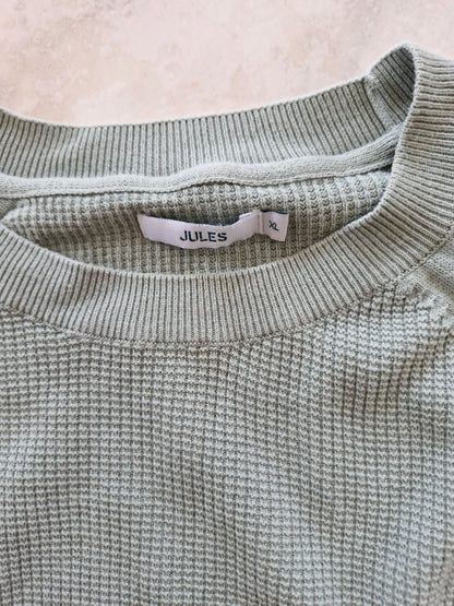 Pull col rond maille gaufrée
