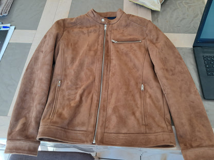 Blouson zippé suédine