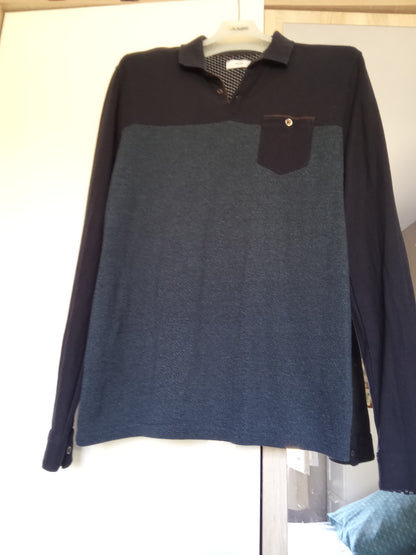 Polo manches longues colorblock