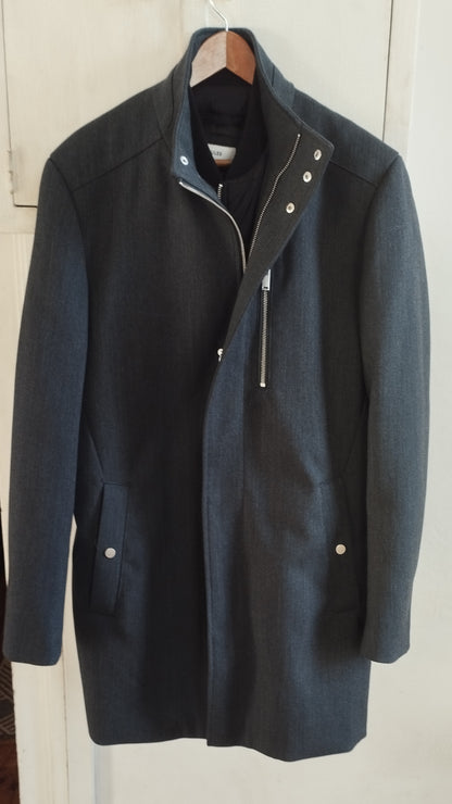 Manteau zippé col montant