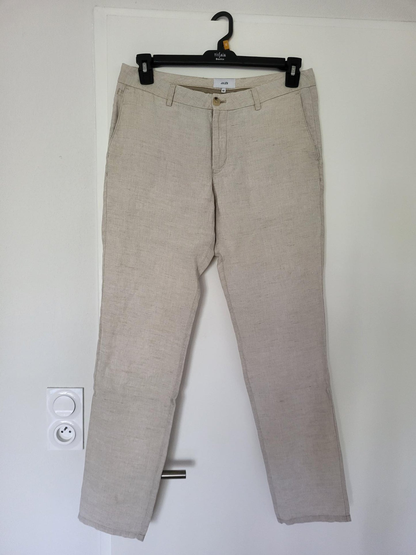 Pantalon droit 100% lin