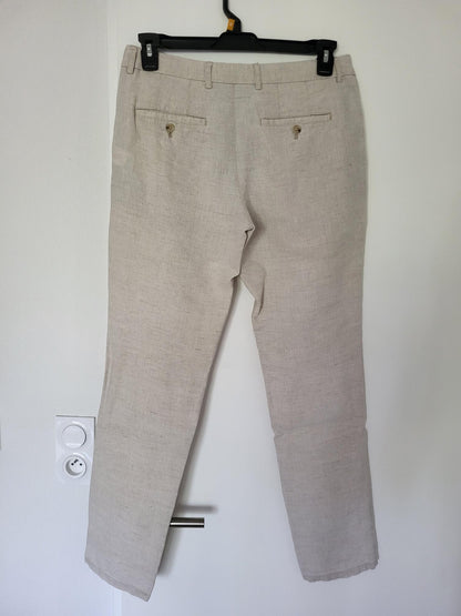 Pantalon droit 100% lin