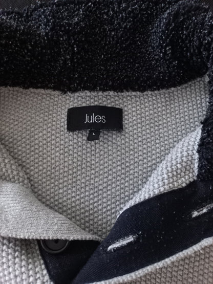 Pull gris clair col fourré noir