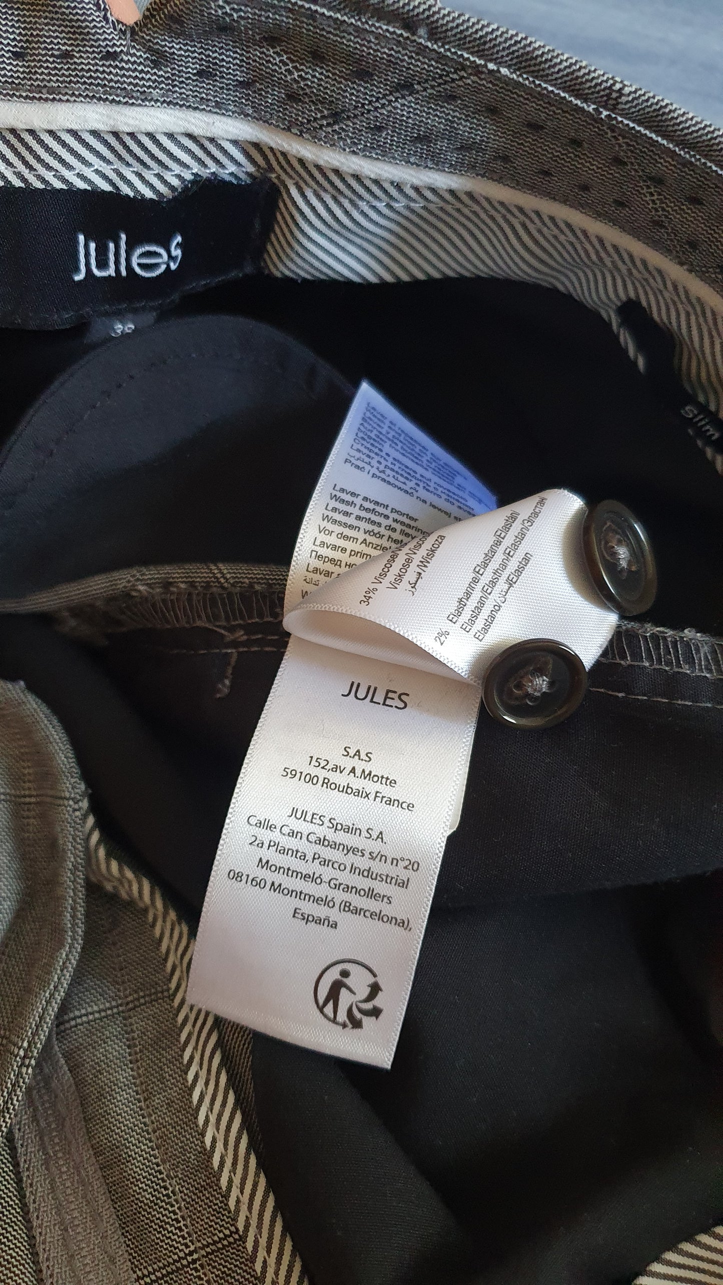 Pantalon chino à carreaux