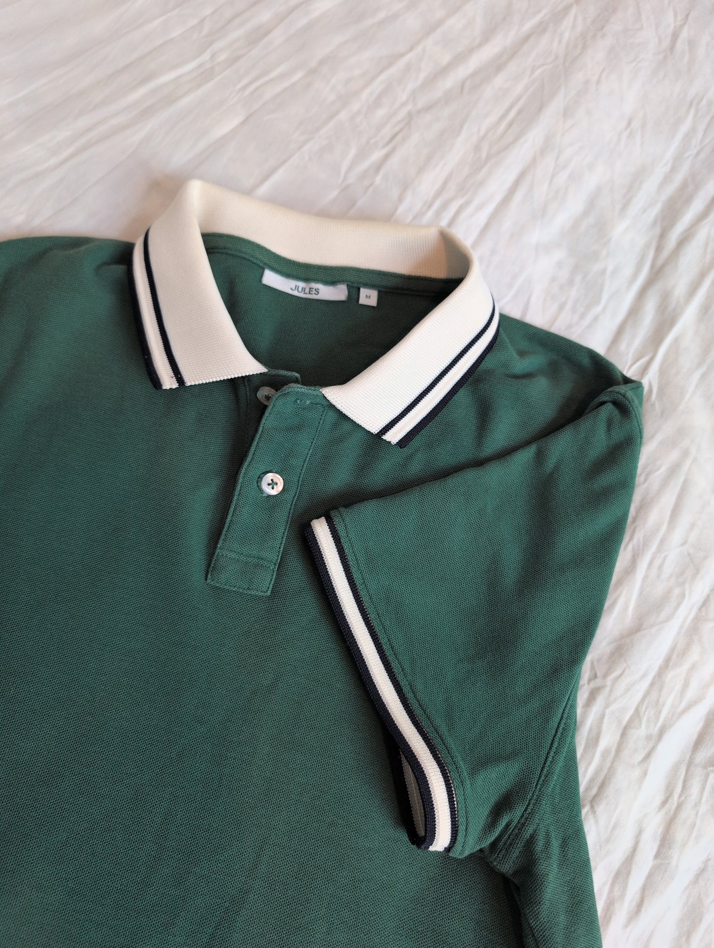 Polo manches courtes pique col contrasté