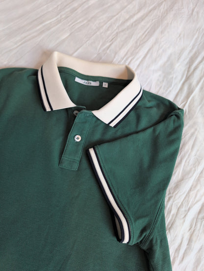 Polo manches courtes pique col contrasté