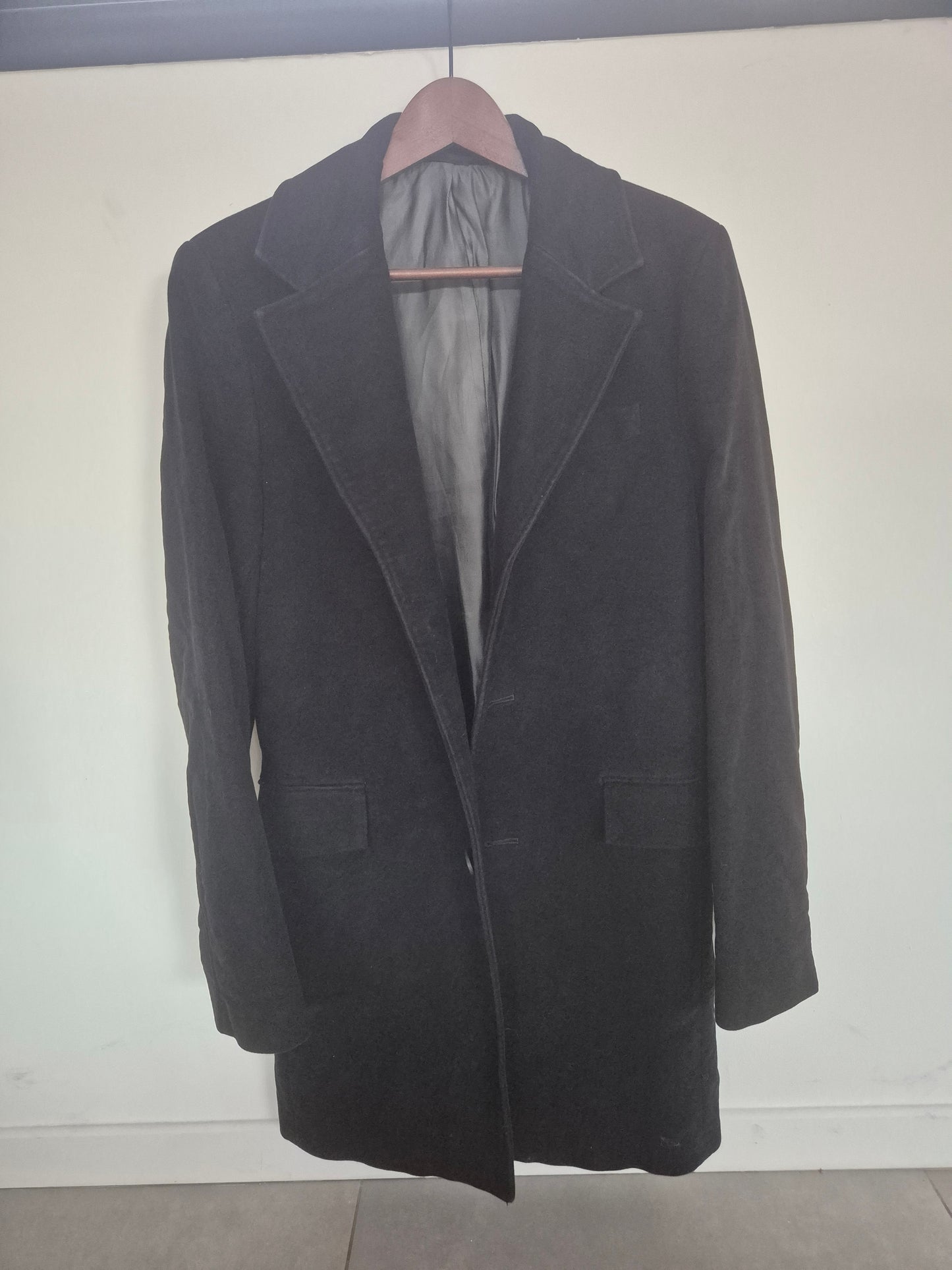 veste longue noir velour