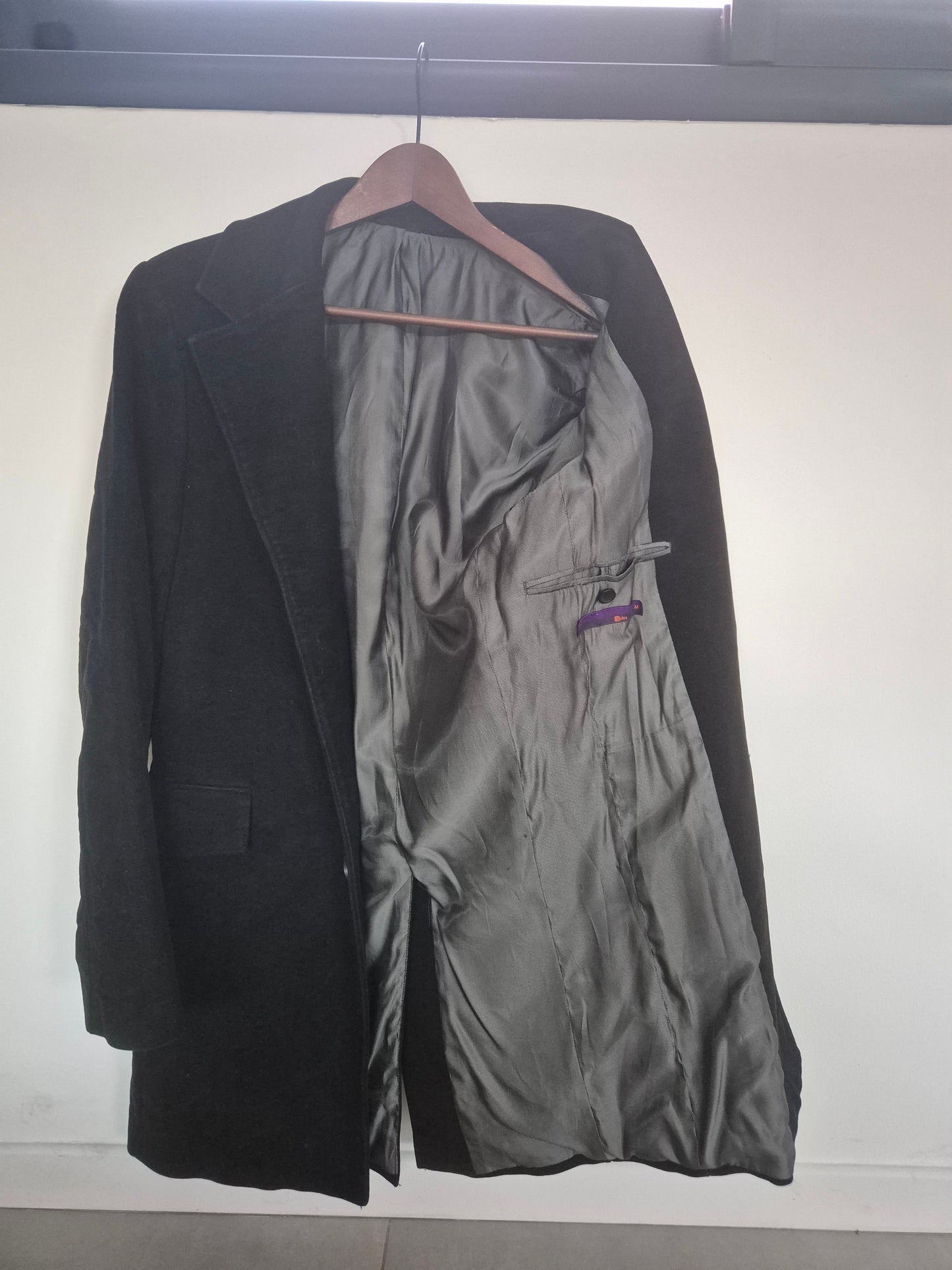 veste longue noir velour