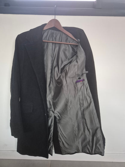 veste longue noir velour