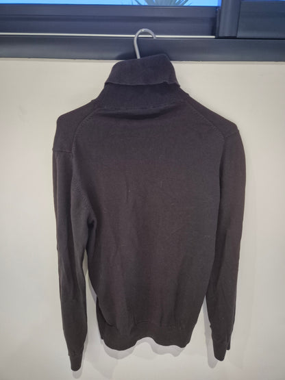 Pull col roule marron M