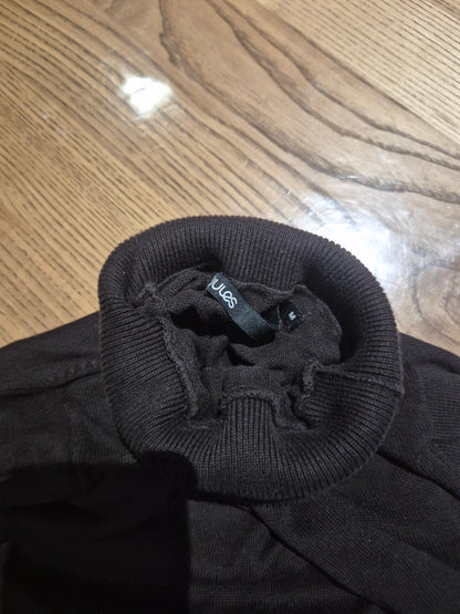 Pull col roule marron M