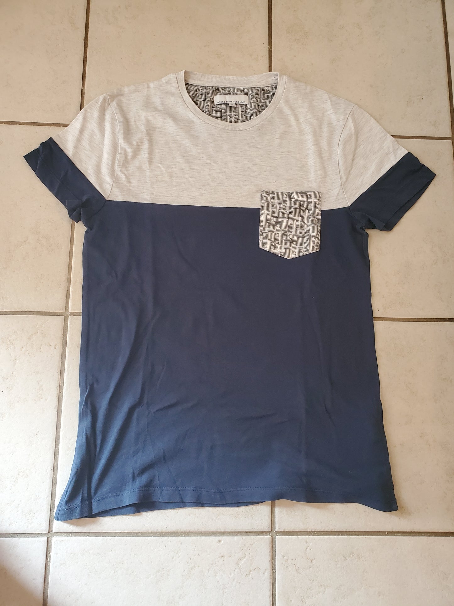 Tee-shirt col rond color block
