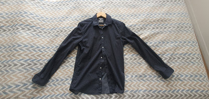 Chemise slim imprimé losange coton