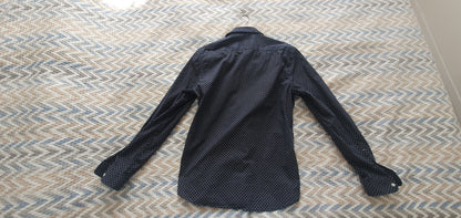 Chemise slim imprimé losange coton