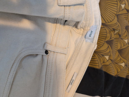 Jean Straight beige/blanc