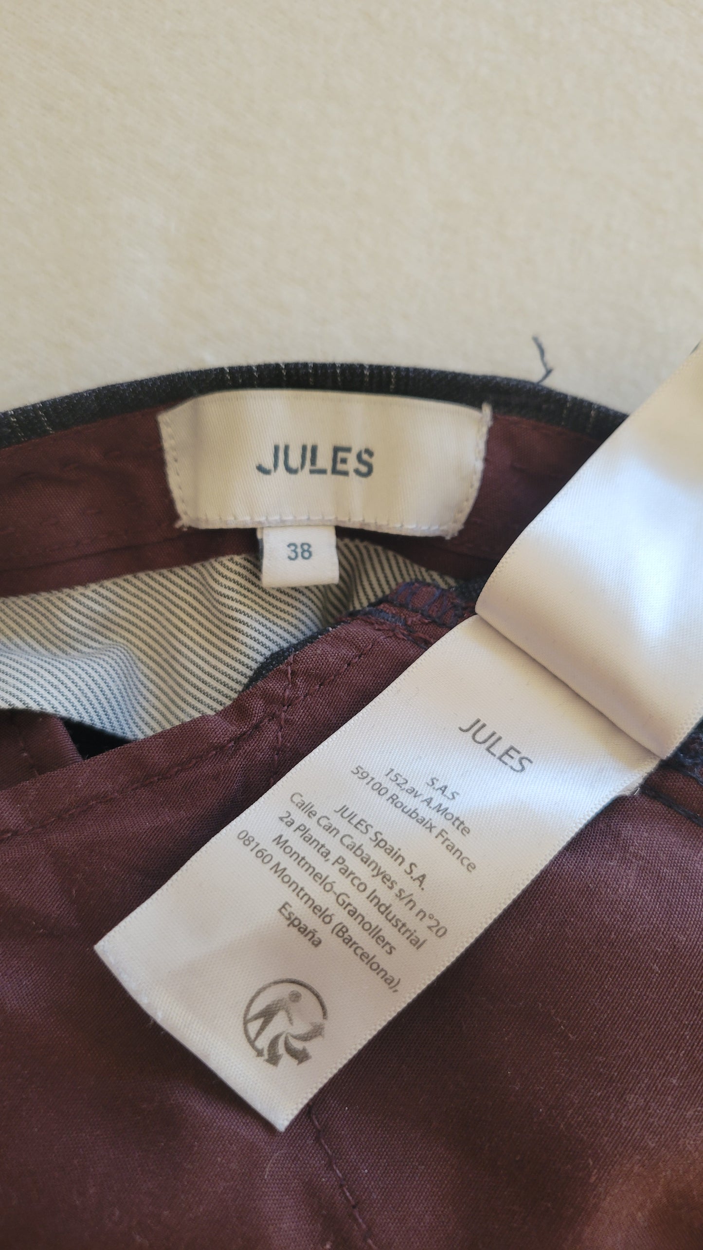 Pantalon chino à carreaux