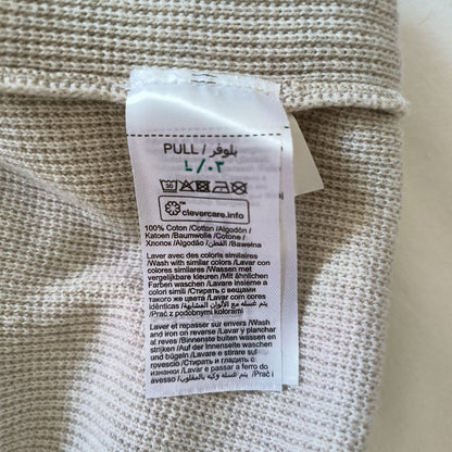Pull col rond beige 100% coton neuf