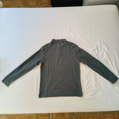 Polo manche longue vert 100% coton