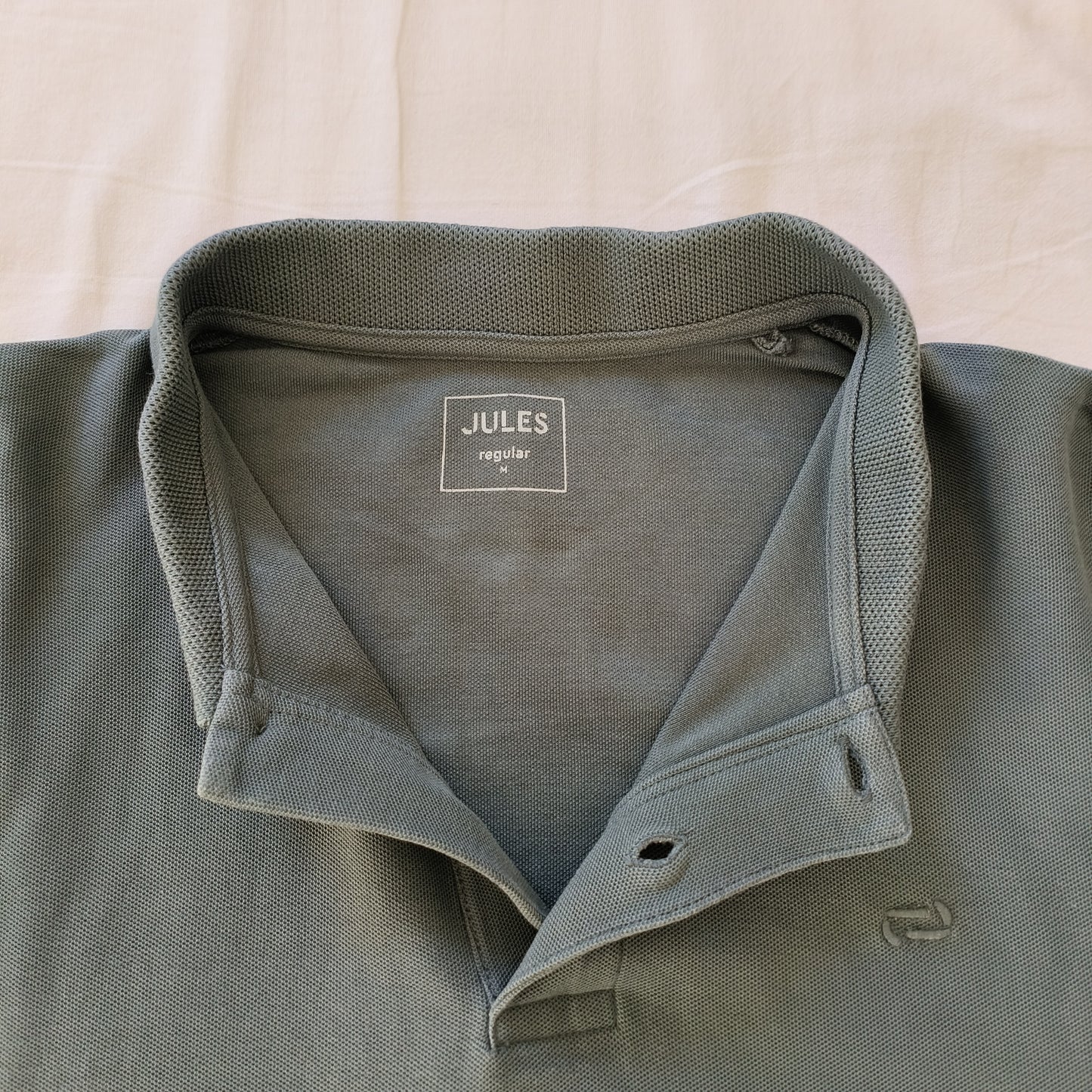 Polo manche longue vert 100% coton