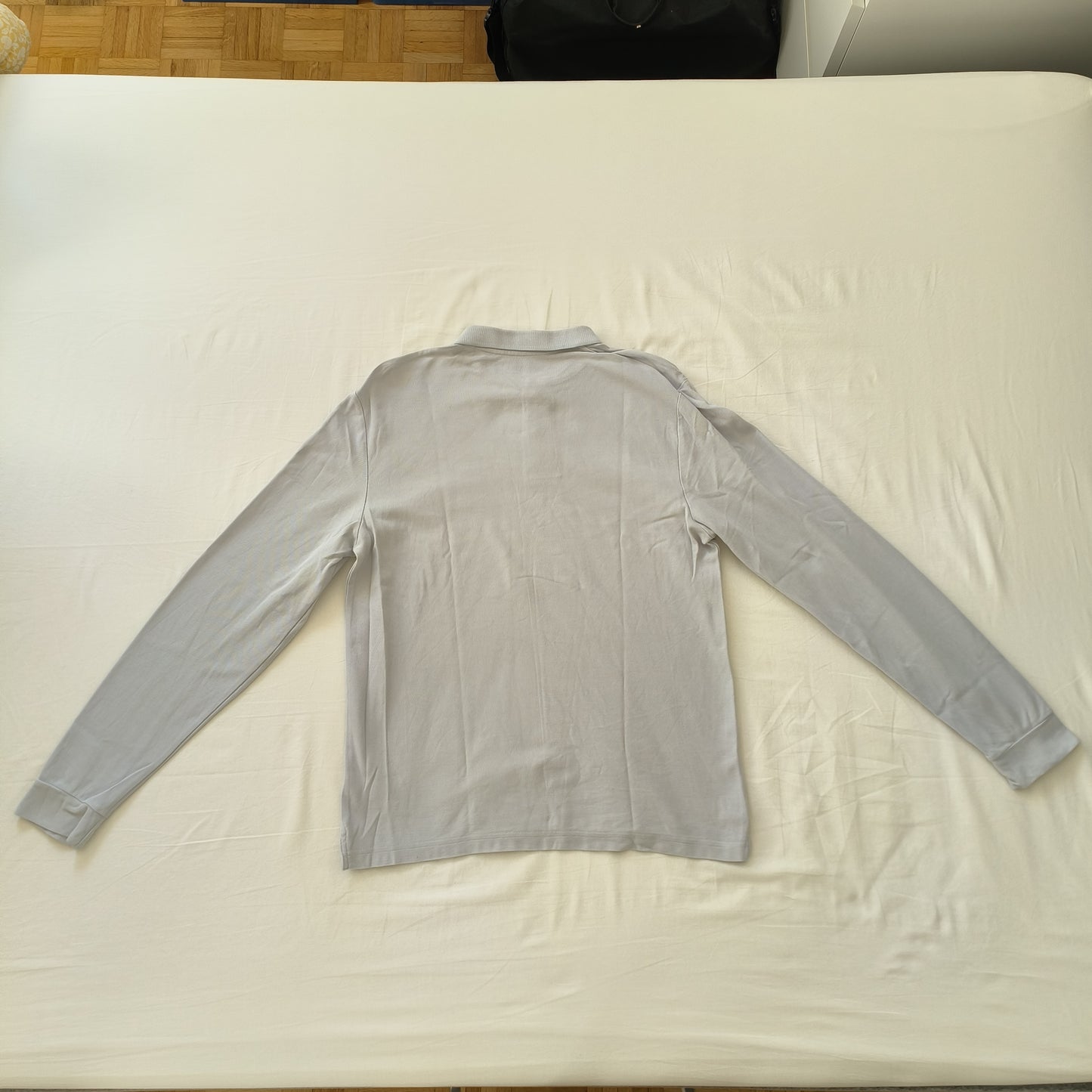 Polo manche longue gris clair coupe regular taille M