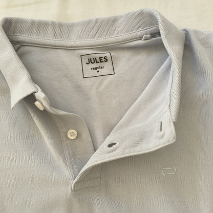 Polo manche longue gris clair coupe regular taille M